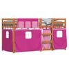 vidaXL Stapelbed met gordijnen 80x200 cm grenenhout roze