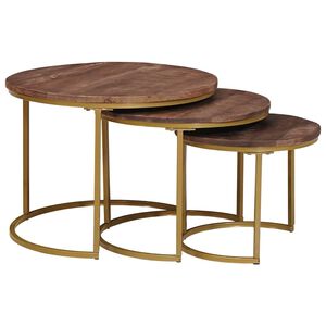 vidaXL Nest Koffietafels 3 st Donkerbruin 60 x 60 x 45 cm