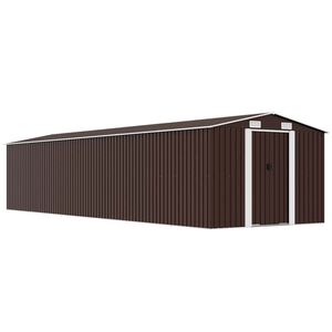 vidaXL Tuinschuur 257x779x181 cm gegalvaniseerd staal bruin