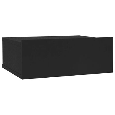 vidaXL Nachtkastje zwevend 40x30x15 cm bewerkt hout zwart