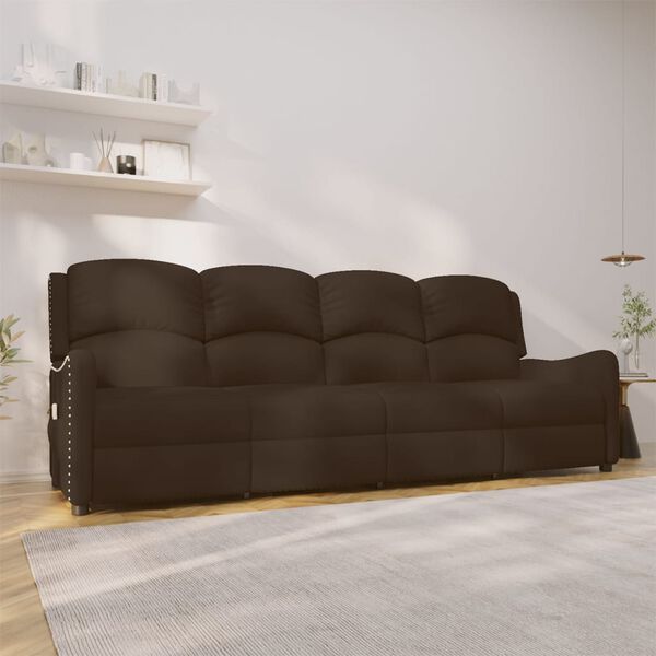 vidaXL Massagestoel 4-zits verstelbaar glanzend kunstleer bruin