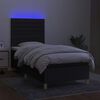 vidaXL Boxspring met matras en LED stof zwart 90x200 cm