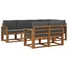 vidaXL Buiten bankenset 7 pcs Natuurlijk en Antraciet Polyester