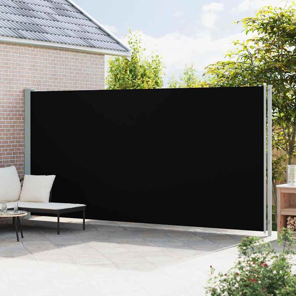 vidaXL Tuinscherm uittrekbaar 220x600 cm zwart