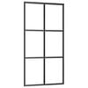 vidaXL Schuifdeur 102x205 cm ESG-glas en aluminium zwart