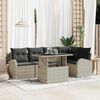 vidaXL Tuin Sofa Set met opslag 6 pcs Lichtgrijs poly rattan