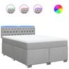 vidaXL Boxspring met matras stof lichtgrijs 160x200 cm