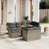 vidaXL 9-delige Loungeset met kussens poly rattan grijs