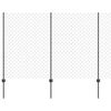 vidaXL gaashek met palen 25 x 1,5 m Gegalvaniseerd staal Grijs Mesh