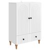 vidaXL Dressoir Wit 66 x 34,5 x 95 cm Bewerkt hout