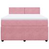 vidaXL Boxspring met matras fluweel roze 140x190 cm