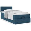 vidaXL Ottoman bed met matras 90x190cm fluweel donkerblauw