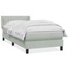 vidaXL Boxspring met matras fluweel lichtgrijs 90x220 cm