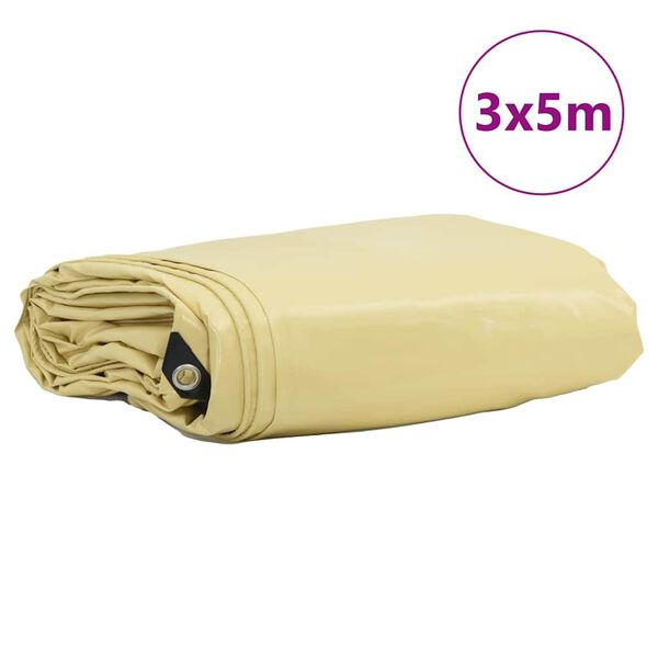 vidaXL Zeil 650g / m² Beige 3 x 5 m Canvas met PVC-coating