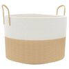 vidaXL Opbergmand &Oslash; 51x33 cm katoen beige en wit