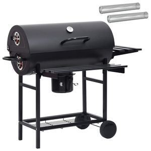 vidaXL Vaten Grill met Wielen en Planken 3 st 115 x 85 x 95 cm Metaal
