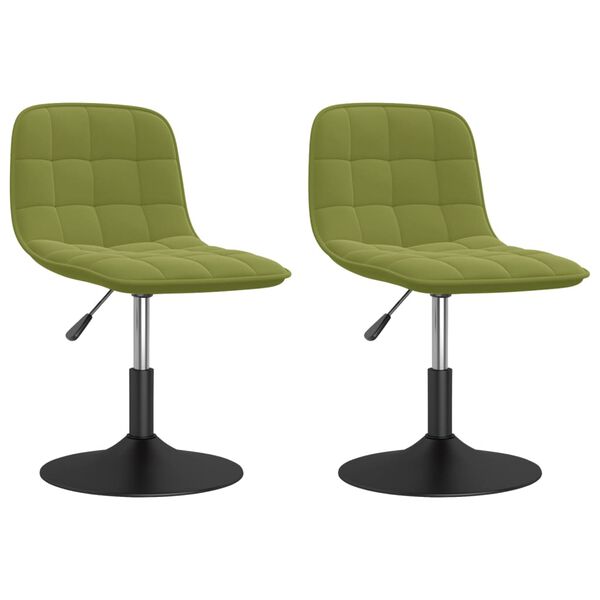 vidaXL Eetkamerstoelen draaibaar 2 st fluweel lichtgroen