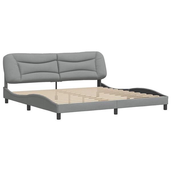 vidaXL Bedframe zonder matras "Hvar" stof lichtgrijs 200x200 cm