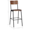 vidaXL Barstoelen 4 st massief multiplex staal