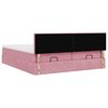 vidaXL Ottoman bed met matrassen en LED's 160x200cm fluweel roze