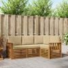 vidaXL Sofa-Sets 4 pcs Natuurlijk en Beige Massief Acaciahout