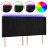 vidaXL Hoofdbord LED 203x16x118/128 cm fluweel zwart