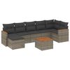 vidaXL 8-delige Loungeset met kussens poly rattan grijs