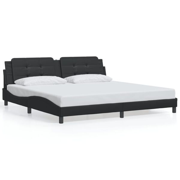 vidaXL Bedframe zonder matras "Zadar" kunstleer zwart 200x200 cm