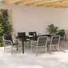 vidaXL Tuin eettafelset met kussen 7 pcs Lichtgrijs poly rattan