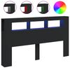 vidaXL Hoofdeinde met LED 180x18,5x103,5 cm bewerkt hout zwart