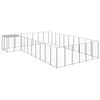 vidaXL Hondenkennel 19,36 m&sup2; staal zilverkleurig