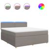 vidaXL Boxspring met matras stof taupe 180x200 cm