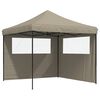 vidaXL Partytent inklapbaar pop-up met 2 zijwanden taupe
