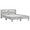 vidaXL Bedframe met hoofdeinde en LED betongrijs 120x200 cm