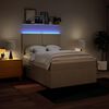 vidaXL Boxspring met matras stof cr&egrave;mekleurig 160x200 cm