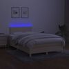 vidaXL Boxspring met matras en LED stof cr&egrave;mekleurig 120x200 cm