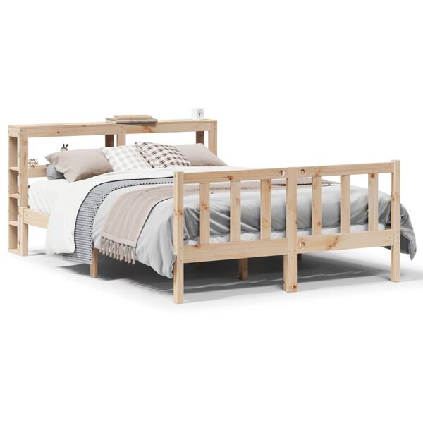 vidaXL Bedframe zonder matras massief grenenhout 140x190 cm