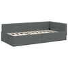 vidaXL Hoekbedframe Donkergrijs 100 x 203 cm Stof