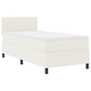 vidaXL LED Box Spring Bed Cr&egrave;me en Wit 100 x 200 cm Katoen Stof