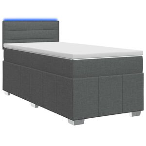 vidaXL Boxspringbed met matras Donkergrijs 90 x 190 cm Stof