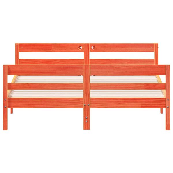 vidaXL Bedframe zonder matras massief grenenhout wasbruin 120x200 cm
