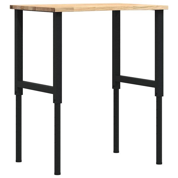 vidaXL Werkbank 80x60x(71,5-98) cm massief eikenhout