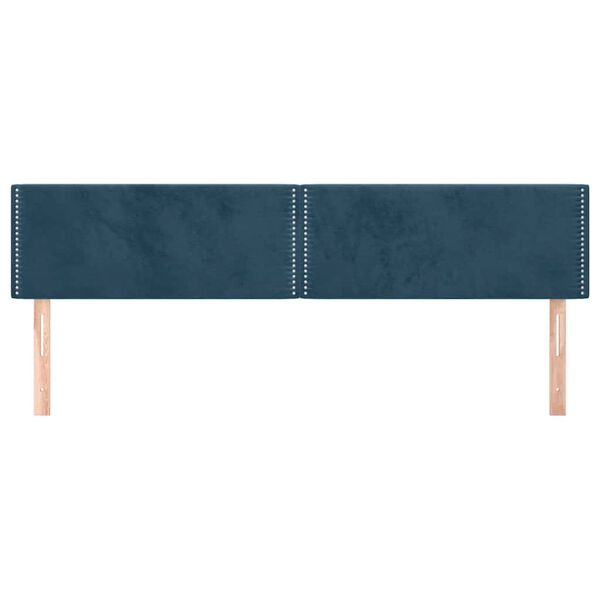 vidaXL Hoofdborden 160x5x78/88 cm fluweel donkerblauw