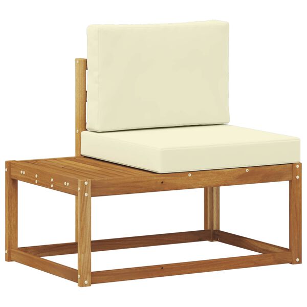 vidaXL Buiten bankenset 2 pcs Naturel Massief Acaciahout en Polyester