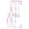 vidaXL Hoge kast 34,5x34x180 cm bewerkt hout betongrijs