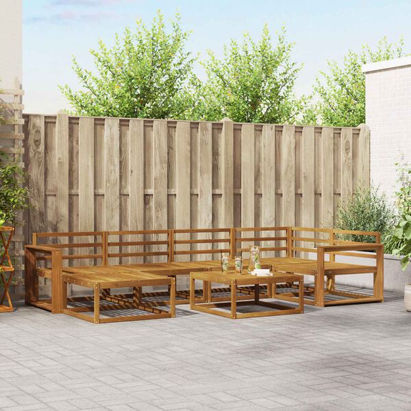 vidaXL Buiten bankenset 7 pcs Naturel Massief Acaciahout