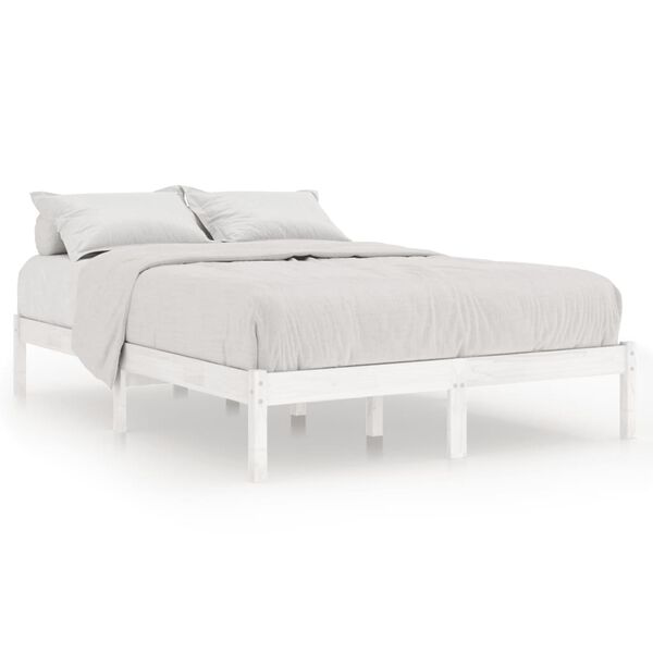 vidaXL Bedframe massief grenenhout wit 160x200 cm