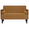 vidaXL Loveseat bank met bolsters bruin 110 cm fluweel