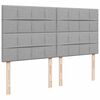vidaXL Boxspring met matras stof lichtgrijs 200x200 cm