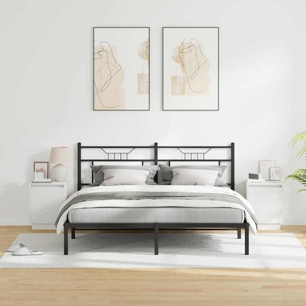 vidaXL Nachtkastje 2 pcs Wit 39 x 34,5 x 50 cm Bewerkt hout